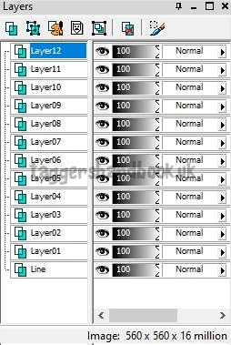JASC Paint Shop Pro 9 Layer Palette